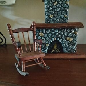 Vintage Miniature Wooden Rocking Chair